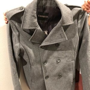 BRAND NEW Express Men’s Gray Peacoat
